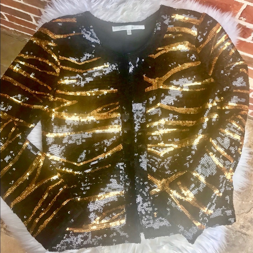 Lovers + Friends Sequin Jacket in Wildcat